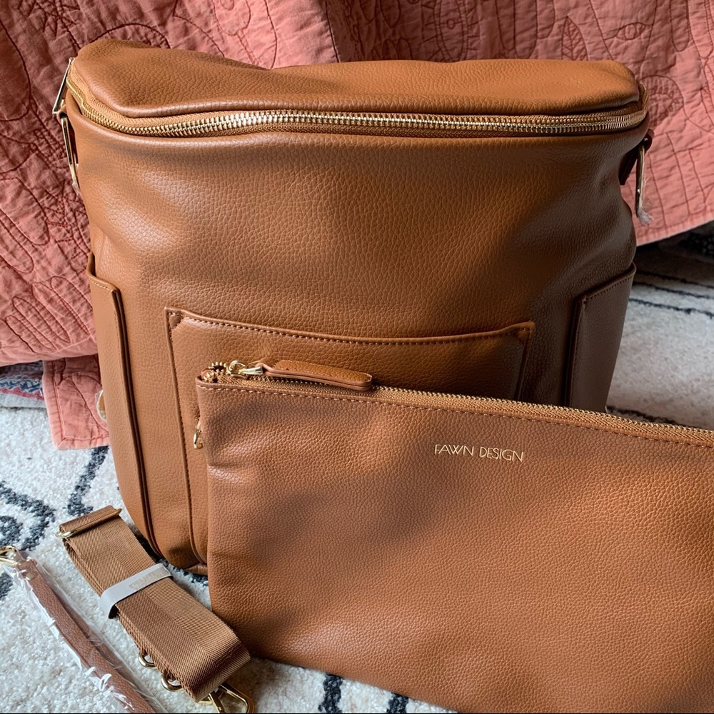 NWT Fawn Design Original Diaper Bag BROWN